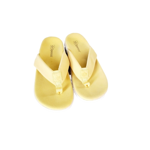 Spenco Yellow Thong Flip Flops with Arch Support Size 8 - Picture 2 of 5